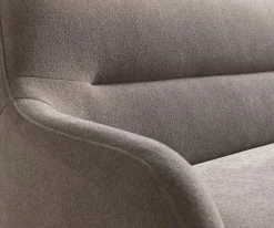 EsszimmerbankTaya-Flex 200 cm Strukturstoff Soft Taupe Kufengestell kantig Edelstahl Taschenfederkern Versandfertig ca. 12.02.27