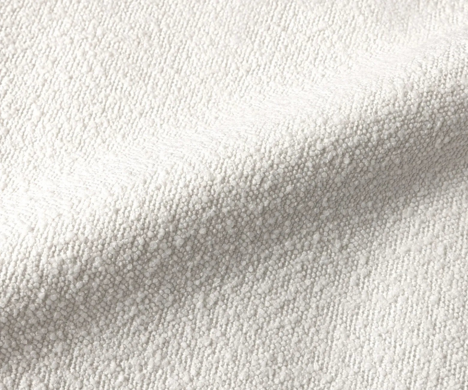 EsszimmerbankTaya-Flex 285x190 cm Bouclé Creme-Weiß Kreuzgestell kantig Effektfinish Titan Taschenfederkern Rechts Sofort versandfertig