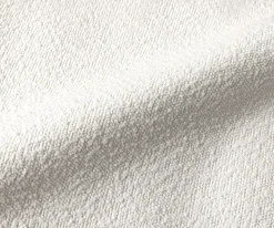 EsszimmerbankTaya-Flex 285x190 cm Bouclé Creme-Weiß Kufengestell flach Edelstahl Taschenfederkern Rechts Sofort versandfertig