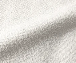 EsszimmerbankTaya-Flex 285x190 cm Bouclé Creme-Weiß Kufengestell flach Effektfinish Titan Taschenfederkern Links Sofort versandfertig