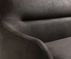 EsszimmerbankTaya-Flex 285x190 cm Mikrofaser Anthrazit Vintage Kufengestell kantig Edelstahl Taschenfederkern Rechts Versandfertig ca. 12.02.27