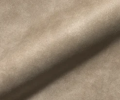 EsszimmerstuhlAbelia-Flex mit Armlehnen Mikrofaser Beige Vintage Kreuzgestell breit Edelstahl Sofort versandfertig
