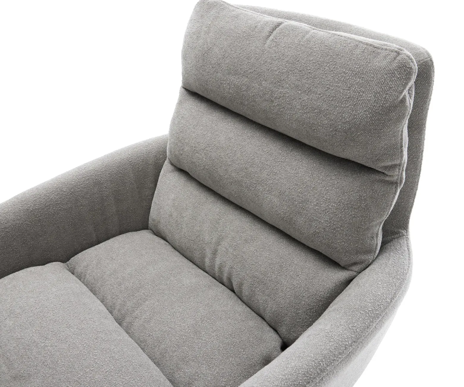 EsszimmerstuhlAbelia-Flex mit Armlehnen Strukturstoff Soft Grau 4-Fuß konisch Edelstahl Sofort versandfertig