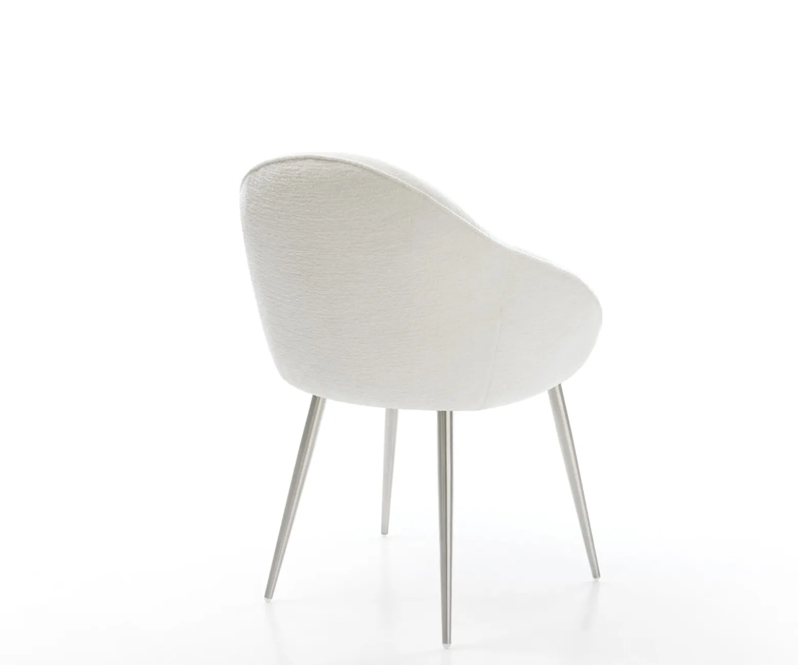 EsszimmerstuhlGaio-Flex Bouclé Soft Beige 4-Fuß konisch Edelstahl Sofort versandfertig