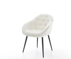 EsszimmerstuhlGaio-Flex Bouclé Soft Beige 4-Fuß konisch Schwarz Sofort versandfertig