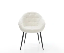 EsszimmerstuhlGaio-Flex Bouclé Soft Beige 4-Fuß konisch Schwarz Sofort versandfertig