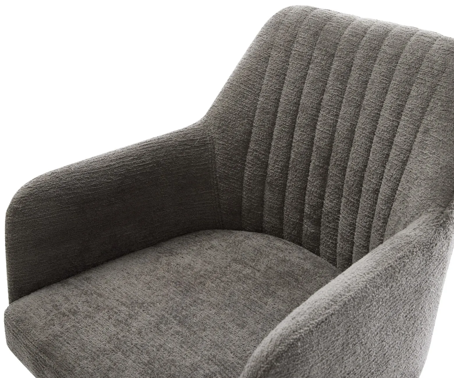 EsszimmerstuhlGreg-Flex Bouclé Soft Schlamm Kufengestell Edelstahl Taschenfederkern Sofort versandfertig