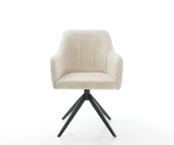 EsszimmerstuhlGreg-Flex Cord Beige Kreuzgestell breit Schwarz Taschenfederkern Sofort versandfertig