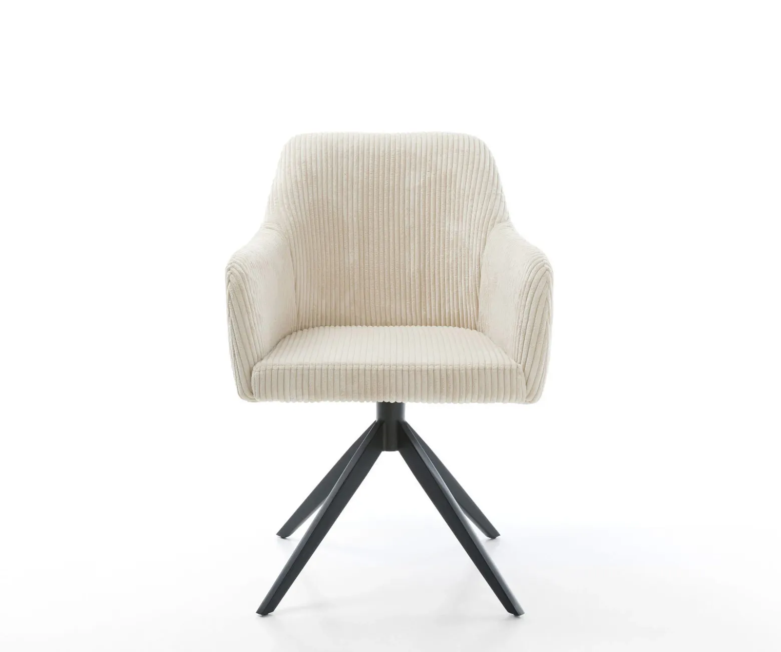 EsszimmerstuhlGreg-Flex Cord Beige Kreuzgestell breit Schwarz Taschenfederkern Sofort versandfertig