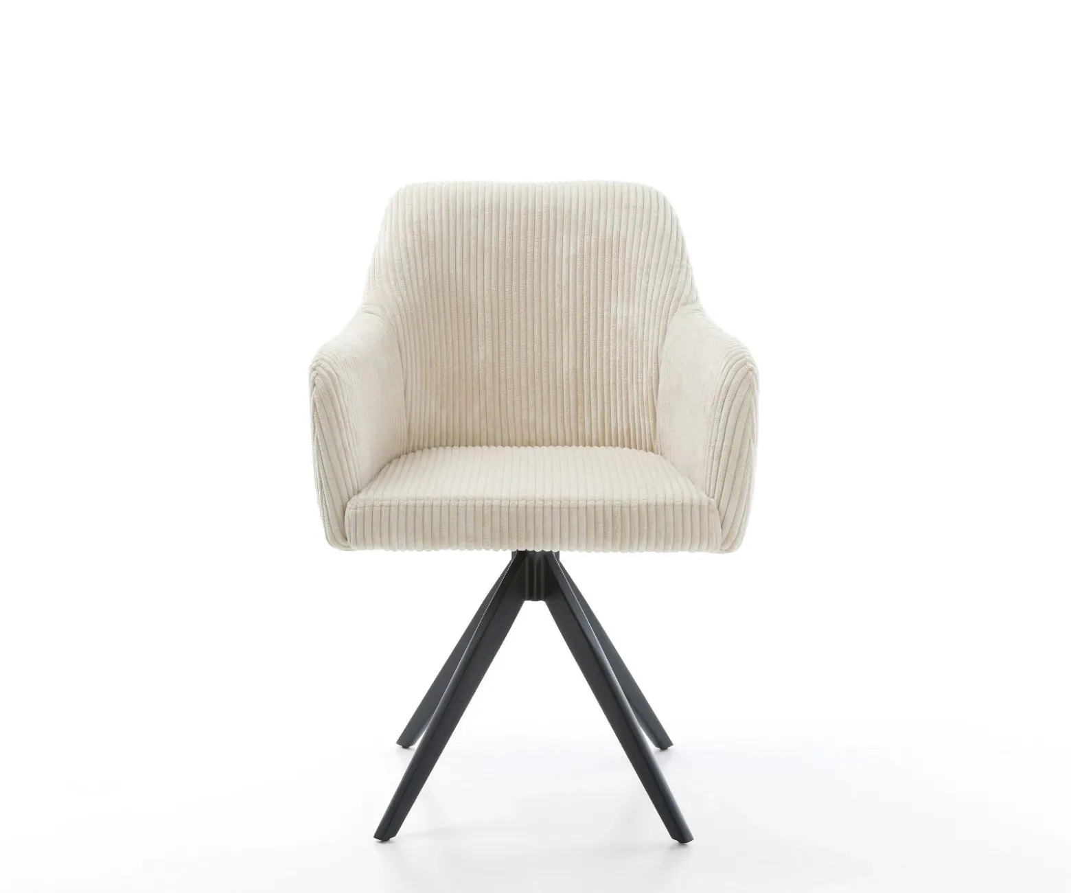 EsszimmerstuhlGreg-Flex Cord Beige Kreuzgestell kantig Schwarz Taschenfederkern Sofort versandfertig
