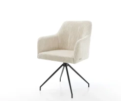 EsszimmerstuhlGreg-Flex Cord Beige Kreuzgestell konisch Schwarz Taschenfederkern Sofort versandfertig