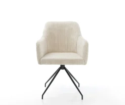 EsszimmerstuhlGreg-Flex Cord Beige Kreuzgestell konisch Schwarz Taschenfederkern Sofort versandfertig
