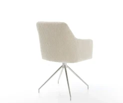 EsszimmerstuhlGreg-Flex Cord Beige Kreuzgestell konisch Edelstahl Taschenfederkern Sofort versandfertig