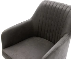 EsszimmerstuhlGreg-Flex Mikrofaser Anthrazit Vintage Kreuzgestell breit Schwarz Taschenfederkern Sofort versandfertig
