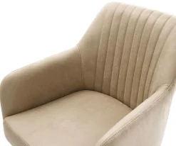 EsszimmerstuhlGreg-Flex Mikrofaser Beige Vintage Kreuzgestell konisch Schwarz Taschenfederkern Sofort versandfertig