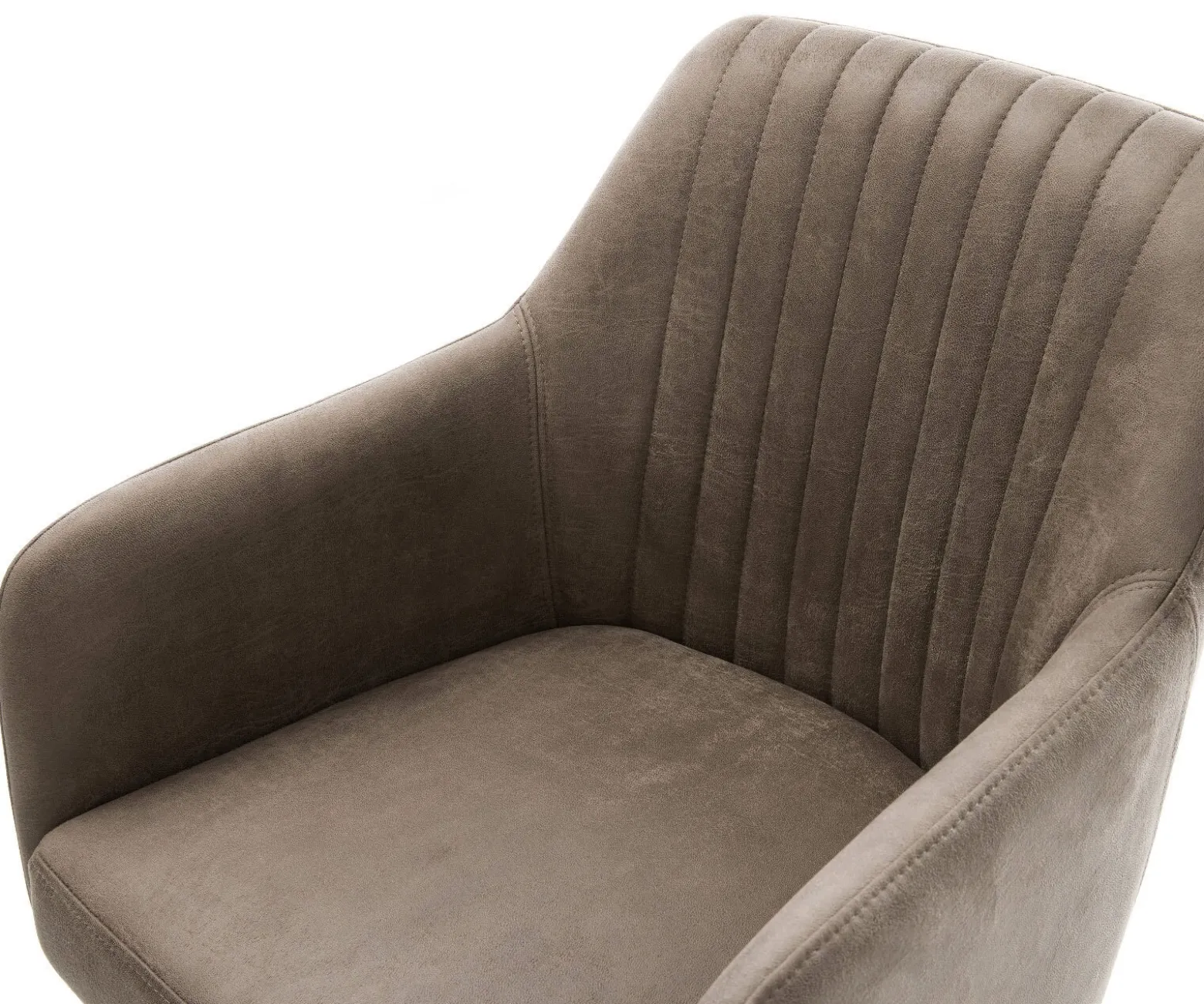 EsszimmerstuhlGreg-Flex Mikrofaser Taupe Vintage Kreuzgestell kantig Schwarz Taschenfederkern Sofort versandfertig
