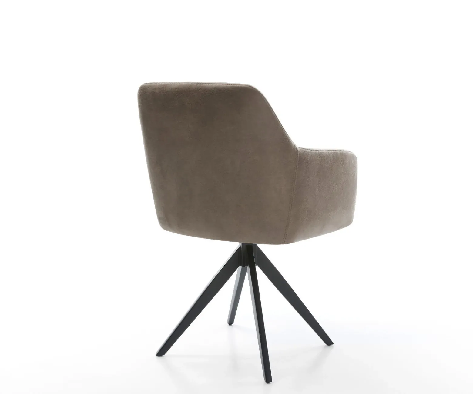 EsszimmerstuhlGreg-Flex Mikrofaser Taupe Vintage Kreuzgestell kantig Schwarz Taschenfederkern Sofort versandfertig