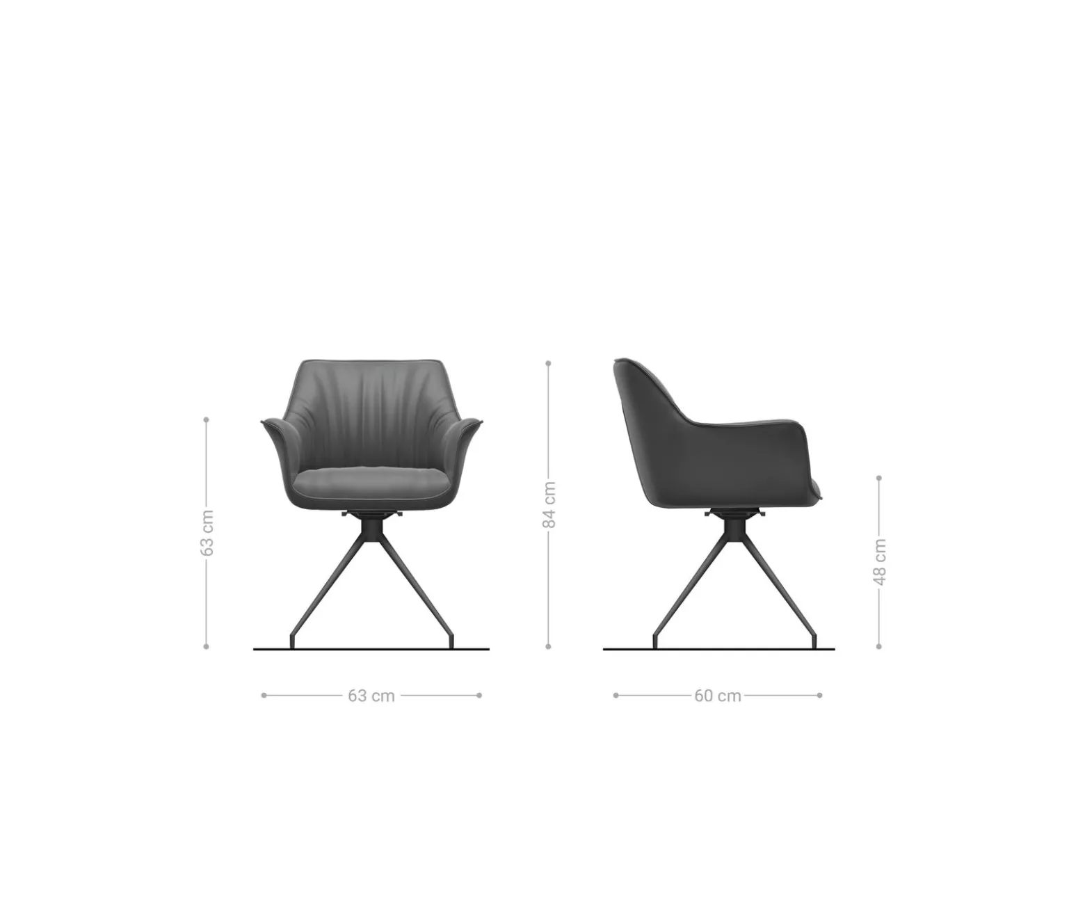 EsszimmerstuhlKeila-Flex mit Armlehnen Bouclé Soft Beige Kreuzgestell konisch Edelstahl Sofort versandfertig