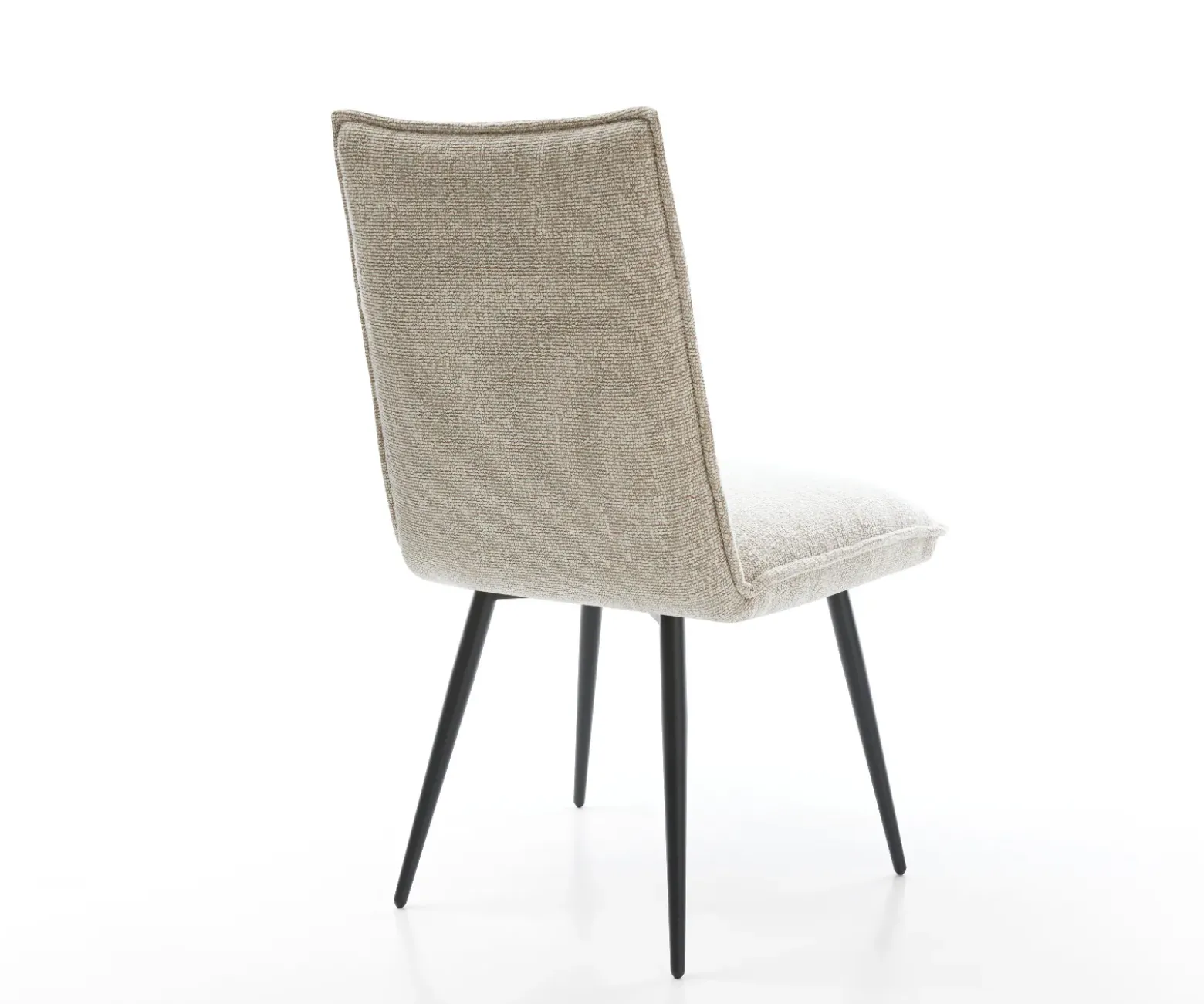 EsszimmerstuhlLelio-Flex Webstoff Soft Beige 4-Fuß konisch Schwarz Taschenfederkern Sofort versandfertig