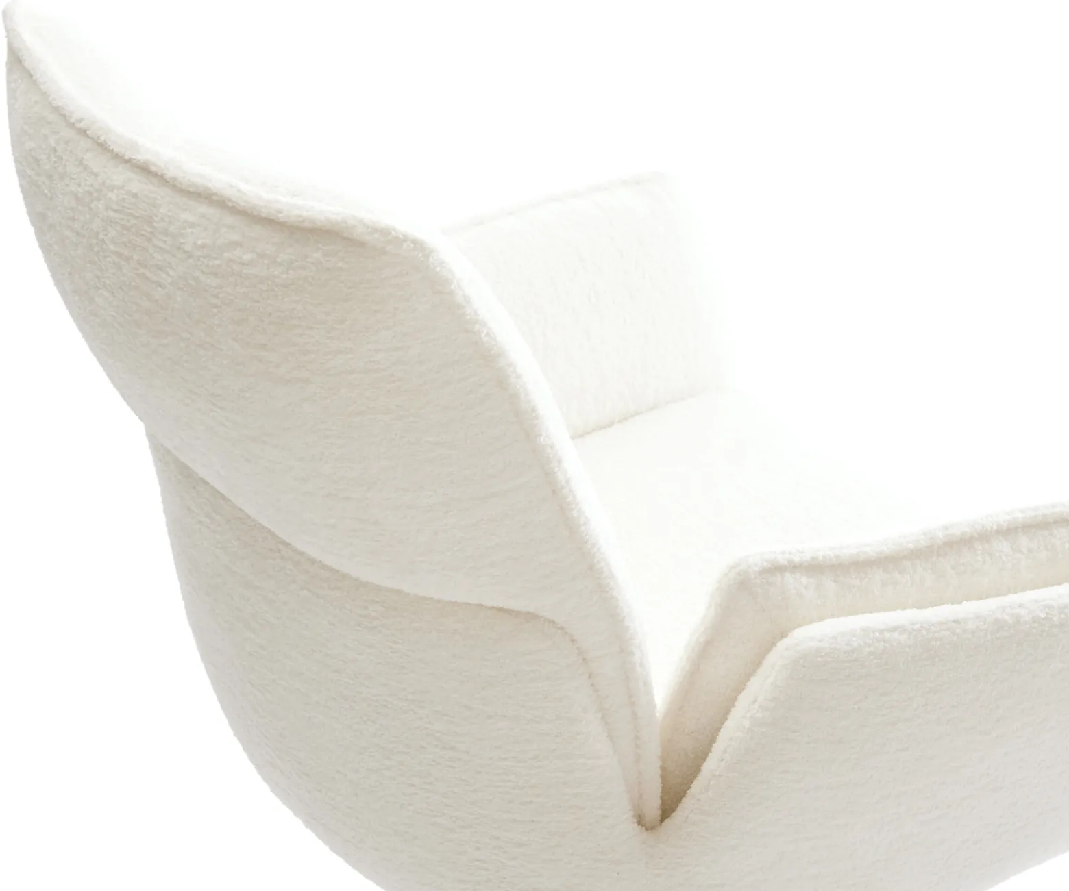 EsszimmerstuhlNela-Flex Bouclé Soft Beige Kreuzgestell konisch Edelstahl Sofort versandfertig
