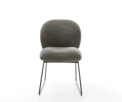 EsszimmerstuhlNube-Flex Bouclé Soft Schlamm Kufengestell Schwarz Taschenfederkern Sofort versandfertig