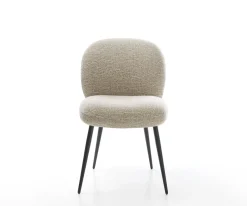 EsszimmerstuhlNube-Flex Webstoff Soft Beige 4-Fuß konisch Schwarz Taschenfederkern Sofort versandfertig