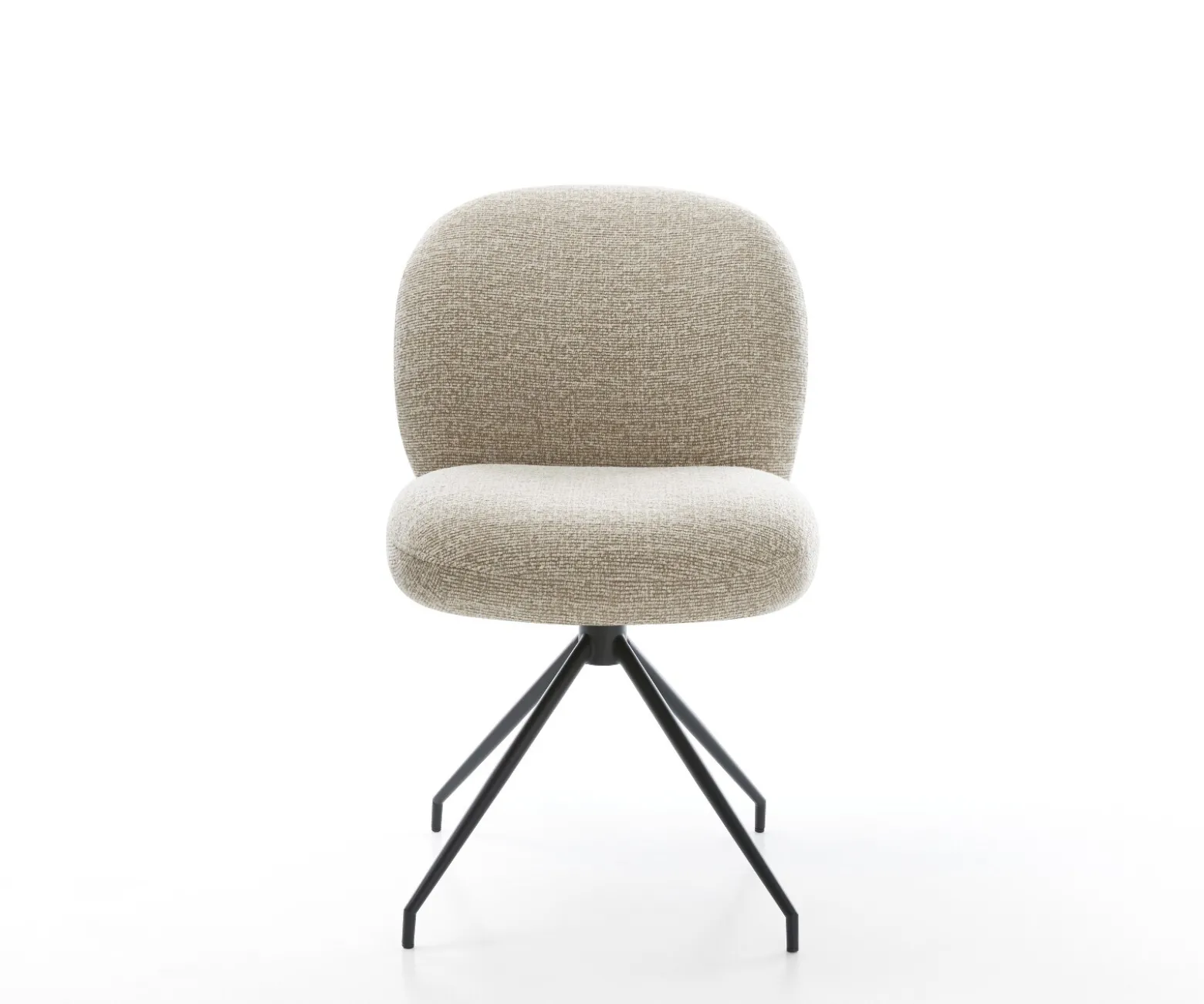 EsszimmerstuhlNube-Flex Webstoff Soft Beige Kreuzgestell konisch Schwarz Taschenfederkern Sofort versandfertig