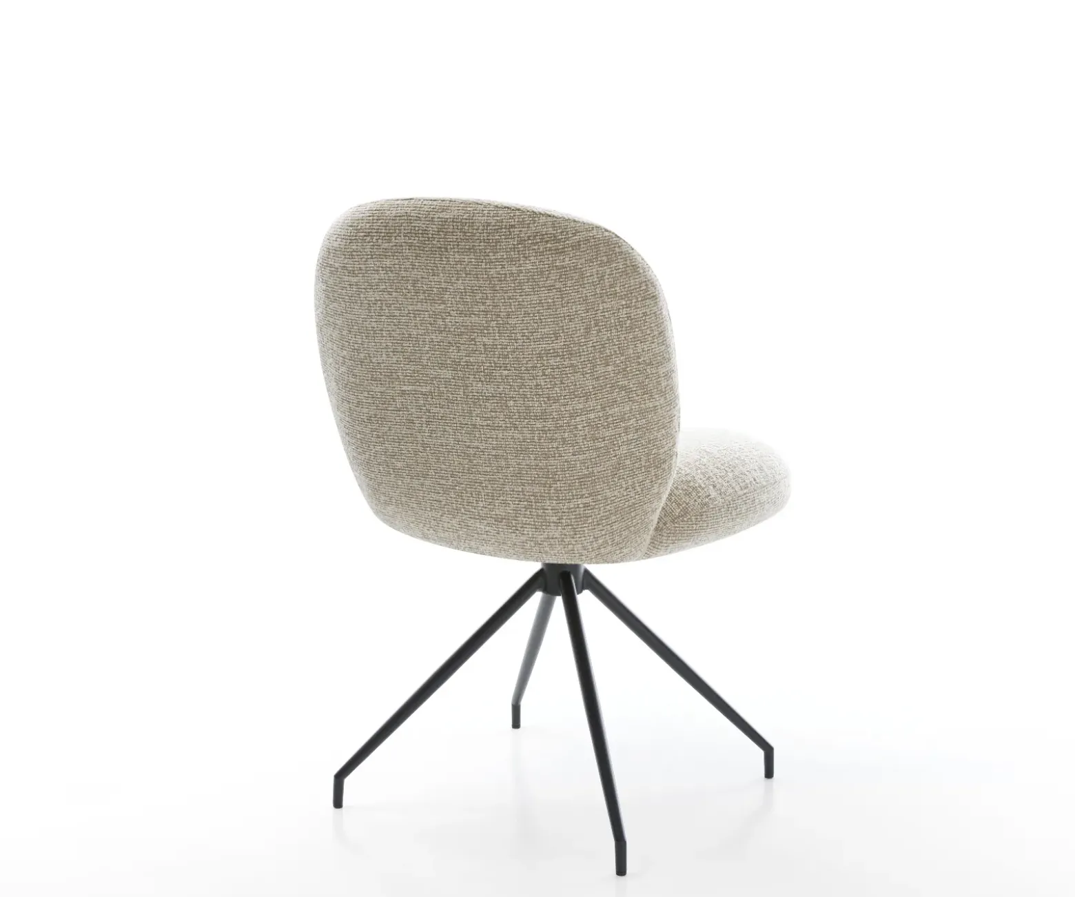 EsszimmerstuhlNube-Flex Webstoff Soft Beige Kreuzgestell konisch Schwarz Taschenfederkern Sofort versandfertig