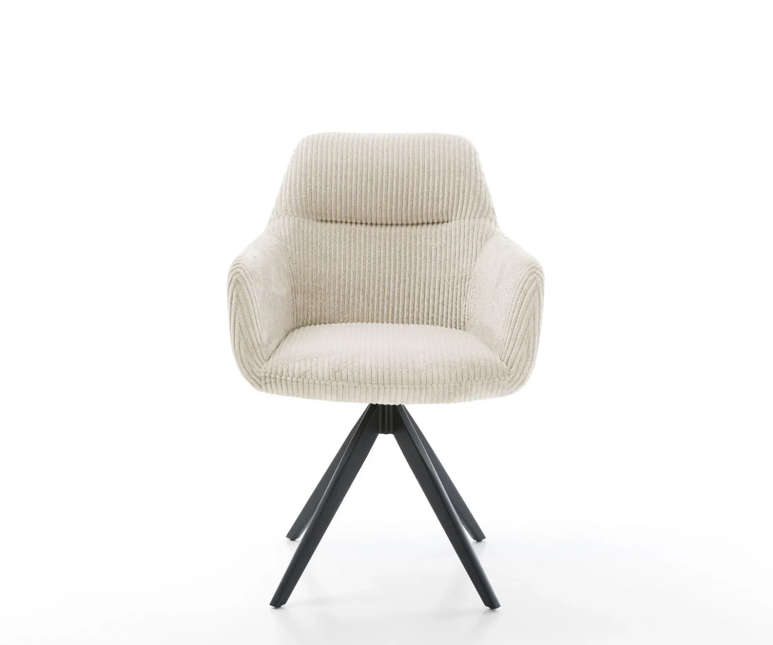 EsszimmerstuhlPejo-Flex Cord Beige Kreuzgestell kantig Schwarz Taschenfederkern Sofort versandfertig