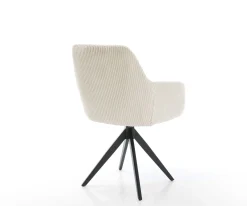 EsszimmerstuhlPejo-Flex Cord Beige Kreuzgestell kantig Schwarz Taschenfederkern Sofort versandfertig
