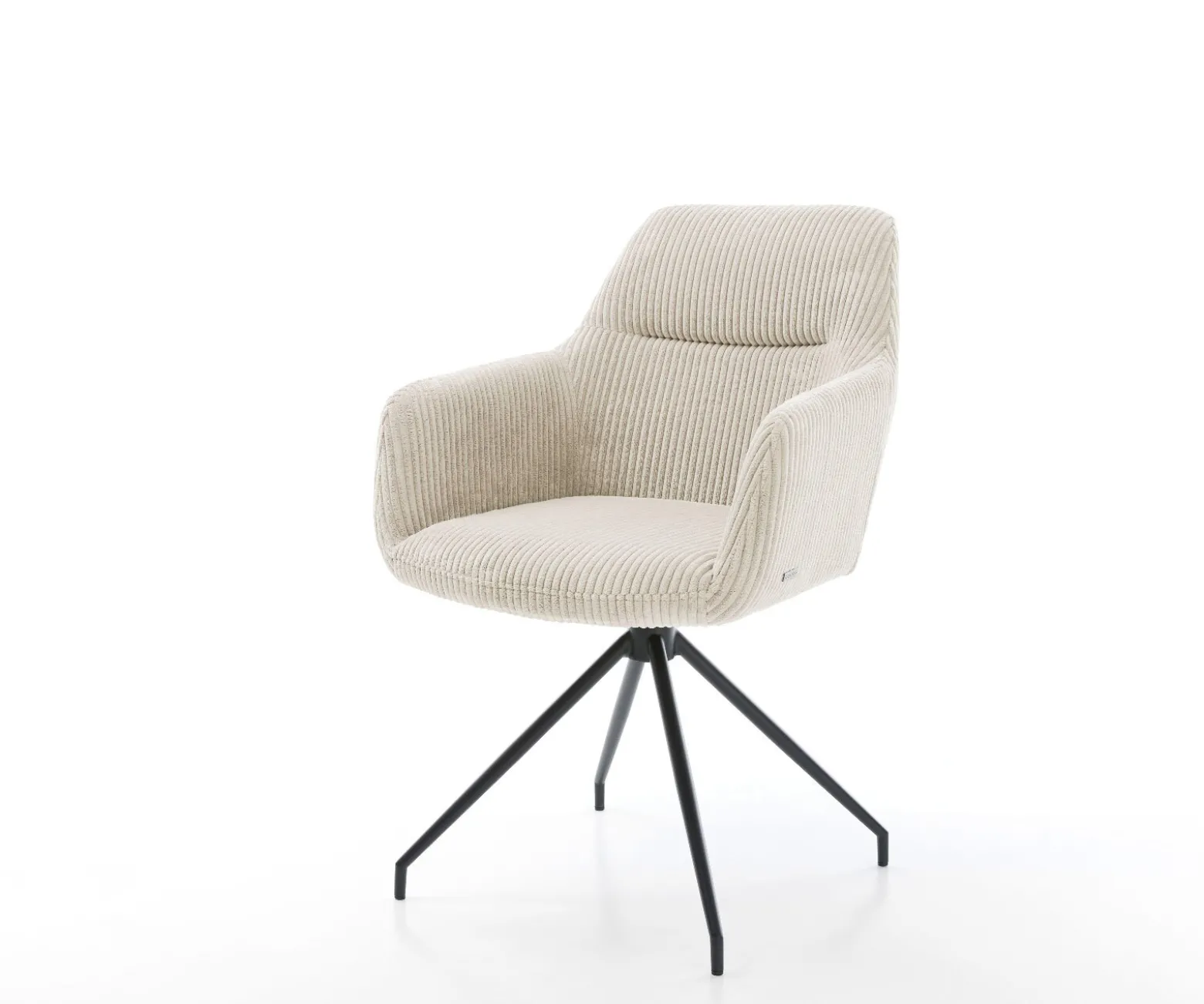 EsszimmerstuhlPejo-Flex Cord Beige Kreuzgestell konisch Schwarz Taschenfederkern Sofort versandfertig