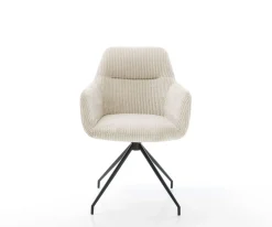EsszimmerstuhlPejo-Flex Cord Beige Kreuzgestell konisch Schwarz Taschenfederkern Sofort versandfertig