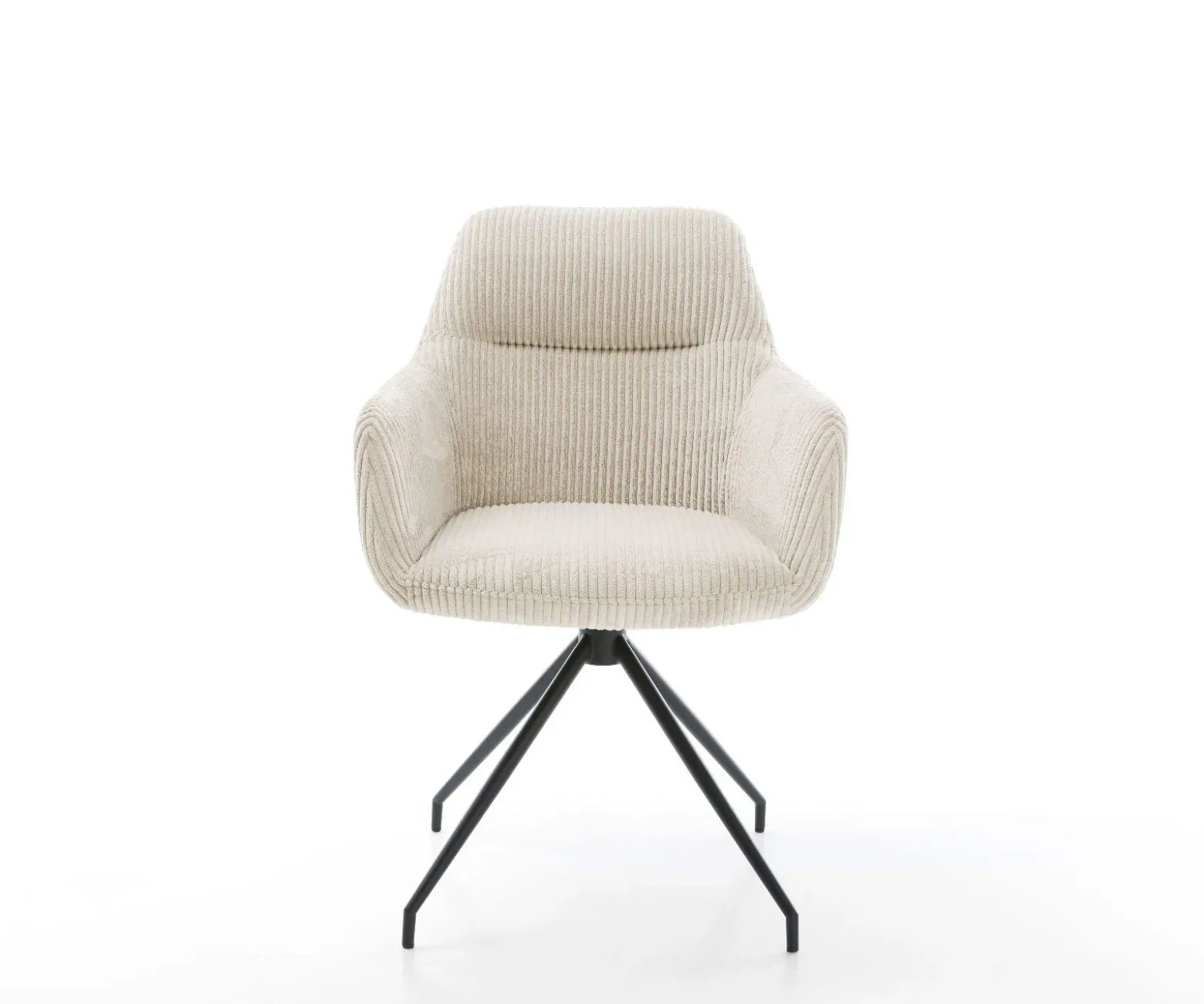 EsszimmerstuhlPejo-Flex Cord Beige Kreuzgestell konisch Schwarz Taschenfederkern Sofort versandfertig