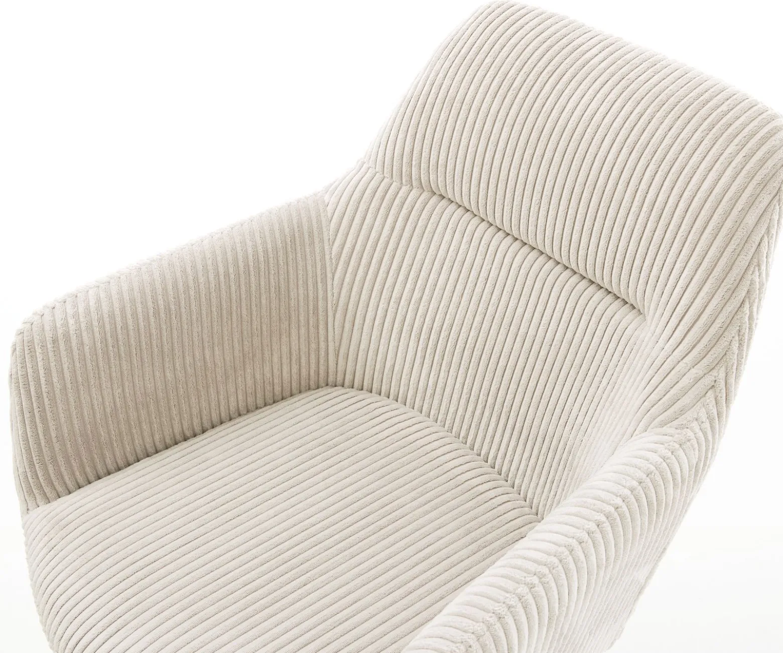 EsszimmerstuhlPejo-Flex Cord Beige Kreuzgestell konisch Schwarz Taschenfederkern Sofort versandfertig