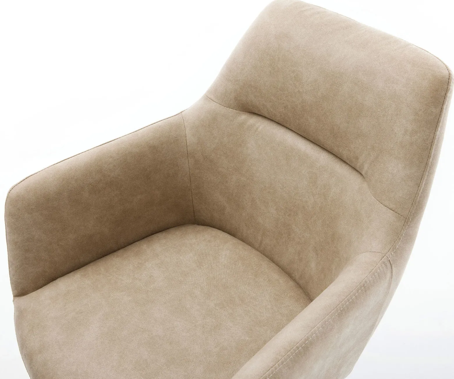 EsszimmerstuhlPejo-Flex Mikrofaser Beige Vintage Kreuzgestell konisch Schwarz Taschenfederkern Sofort versandfertig