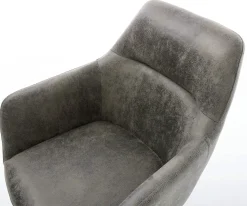 EsszimmerstuhlPejo-Flex Mikrofaser Grau Antik Holzgestell kantig Natur 360° drehbar Taschenfederkern Versandfertig ca. 28.10.26