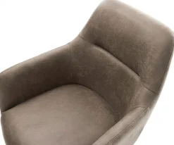 EsszimmerstuhlPejo-Flex Mikrofaser Taupe Vintage Kreuzgestell konisch Schwarz Taschenfederkern Sofort versandfertig