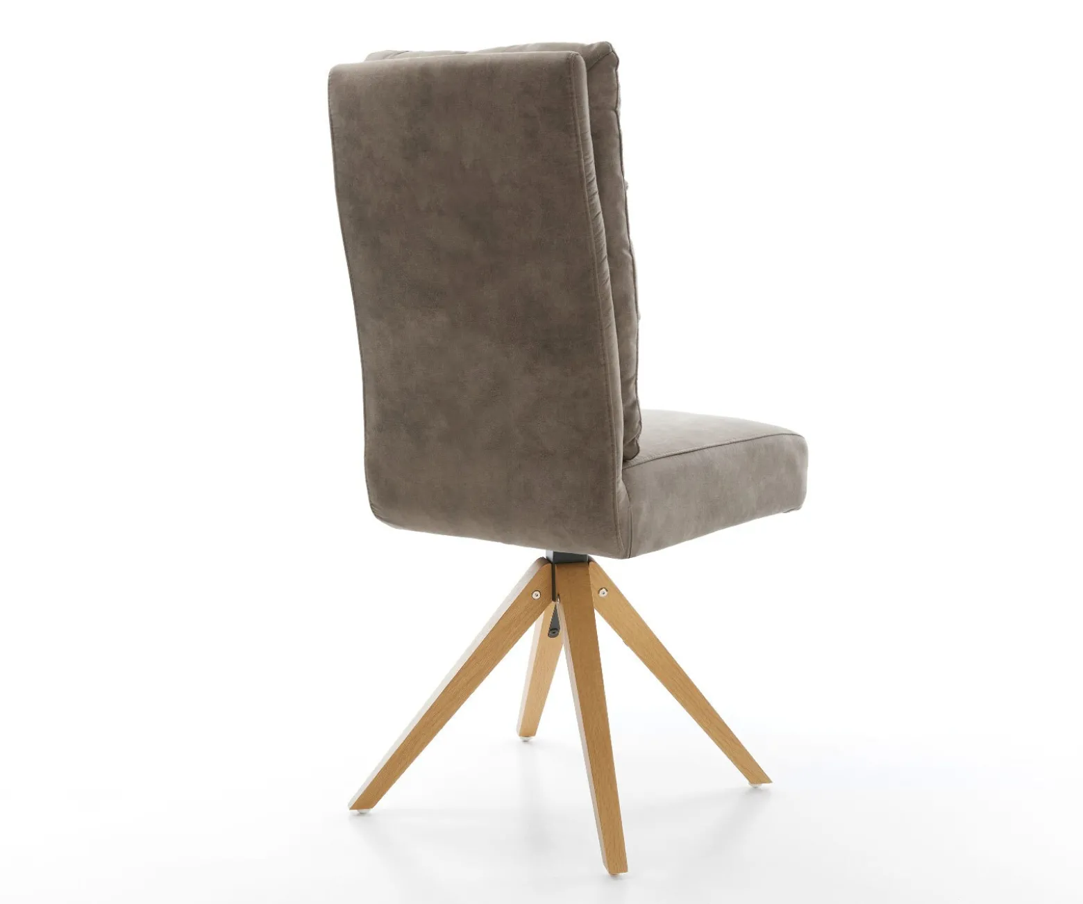 EsszimmerstuhlPela-Flex Mikrofaser Taupe Vintage Holzgestell kantig Natur 360° drehbar Taschenfederkern Versandfertig ca. 28.10.26