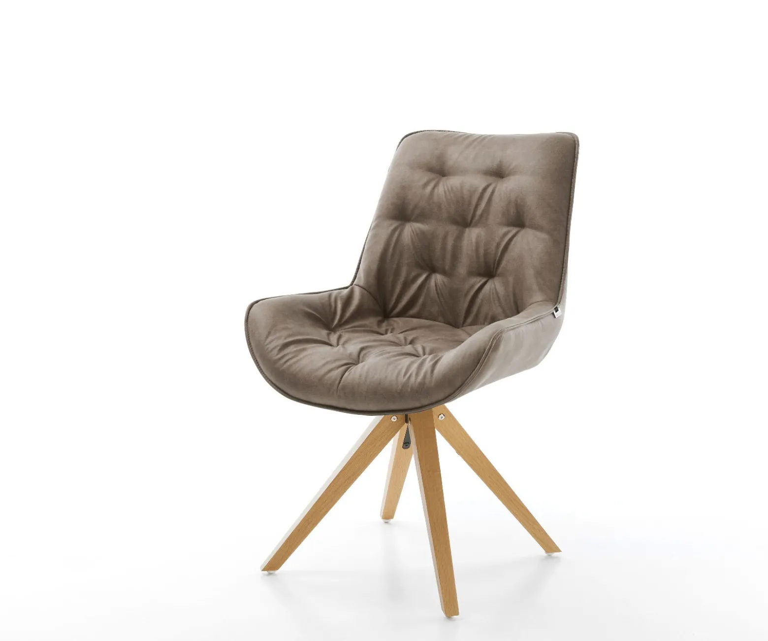 EsszimmerstuhlTaimi-Flex Mikrofaser Taupe Vintage Holzgestell kantig Natur 360° drehbar Versandfertig ca. 28.10.26