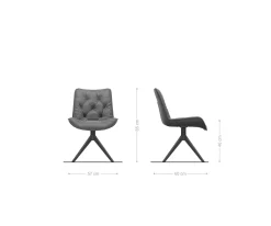 EsszimmerstuhlTaimi-Flex Mikrofaser Taupe Vintage Kreuzgestell breit Edelstahl Sofort versandfertig