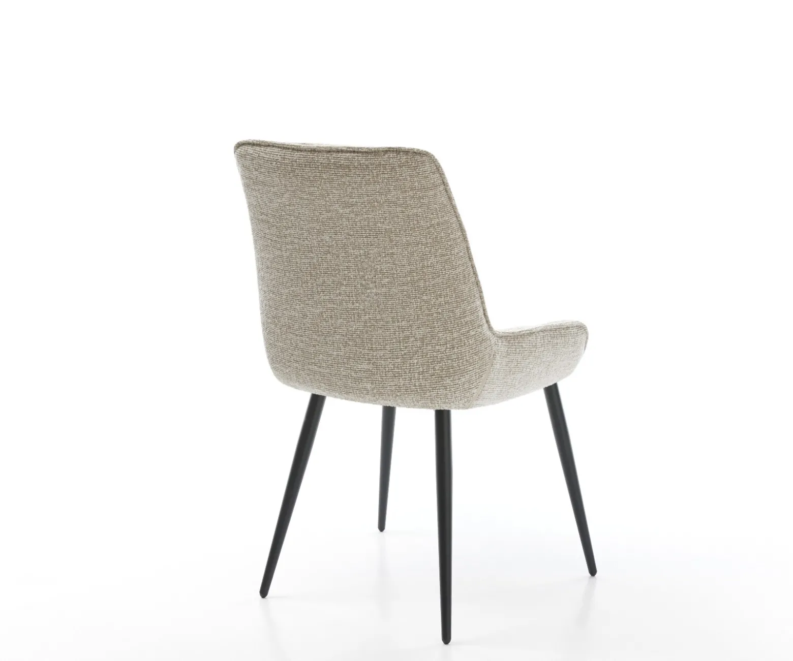 EsszimmerstuhlTaimi-Flex Webstoff Soft Beige 4-Fuß konisch Schwarz Sofort versandfertig