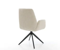 EsszimmerstuhlZoa-Flex Cord Beige Kreuzgestell breit Schwarz Taschenfederkern Sofort versandfertig