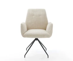 EsszimmerstuhlZoa-Flex Cord Beige Kreuzgestell konisch Schwarz Taschenfederkern Sofort versandfertig