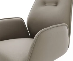 EsszimmerstuhlZoa-Flex Echt-Leder Schlamm Kreuzgestell breit Schwarz Taschenfederkern Sofort versandfertig