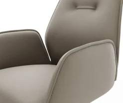 EsszimmerstuhlZoa-Flex Echt-Leder Schlamm Kreuzgestell konisch Schwarz Taschenfederkern Sofort versandfertig