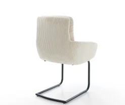 FreischwingerAbelia-Flex mit Armlehnen Cord Beige Freischwinger rund Schwarz Versandfertig ca. 25.09.26