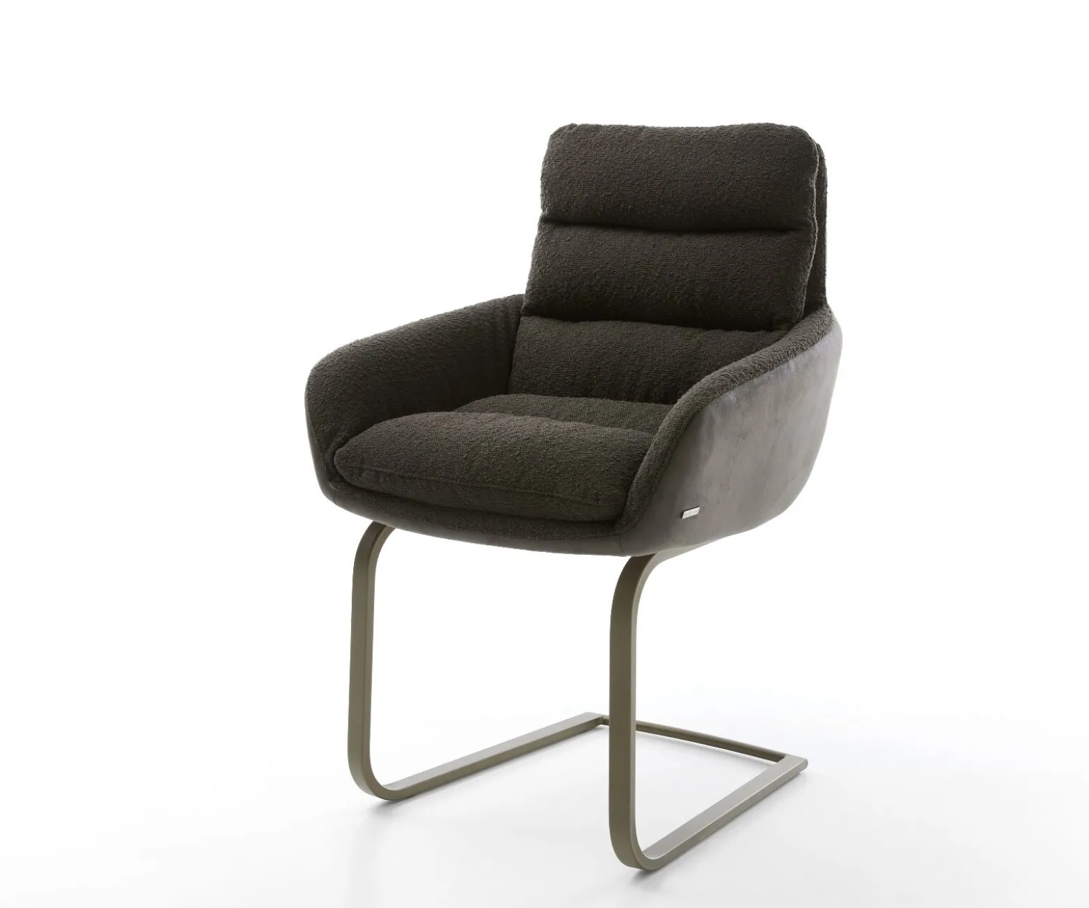 FreischwingerAbelia-Flex mit Armlehnen Materialmix Schwarz Freischwinger flach Effektfinish Titan Sofort versandfertig