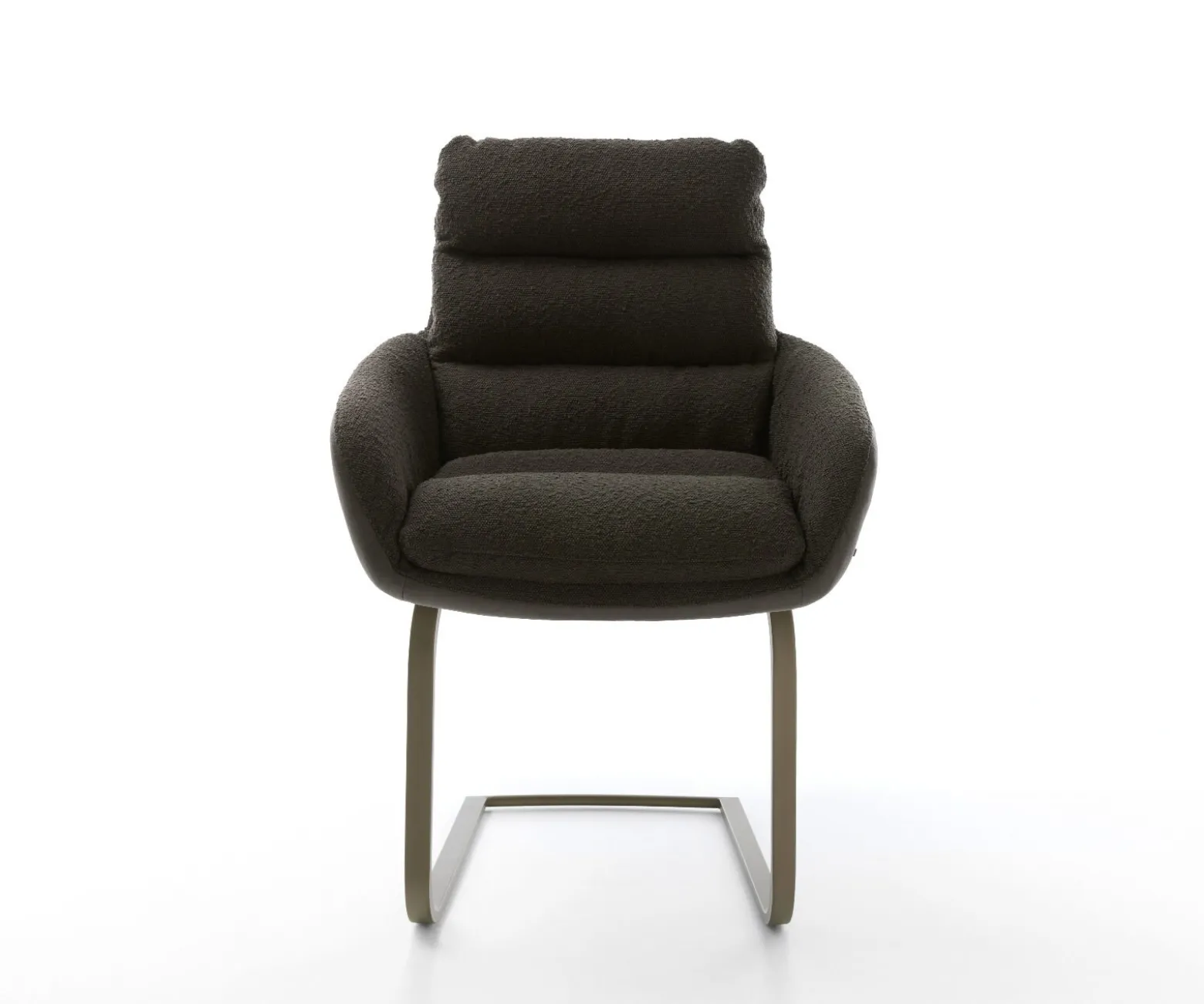 FreischwingerAbelia-Flex mit Armlehnen Materialmix Schwarz Freischwinger flach Effektfinish Titan Sofort versandfertig