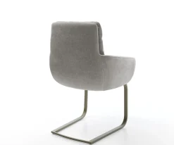 FreischwingerAbelia-Flex mit Armlehnen Strukturstoff Soft Grau Freischwinger flach Effektfinish Titan Sofort versandfertig