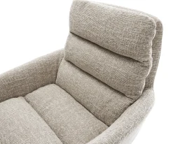 FreischwingerAbelia-Flex mit Armlehnen Webstoff Soft Beige Freischwinger flach Schwarz Sofort versandfertig